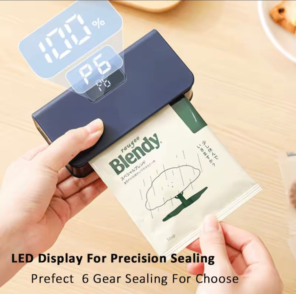 FreshLock™ Mini Heat Bag Sealer | 2-in-1 Portable Food Bag Resealer