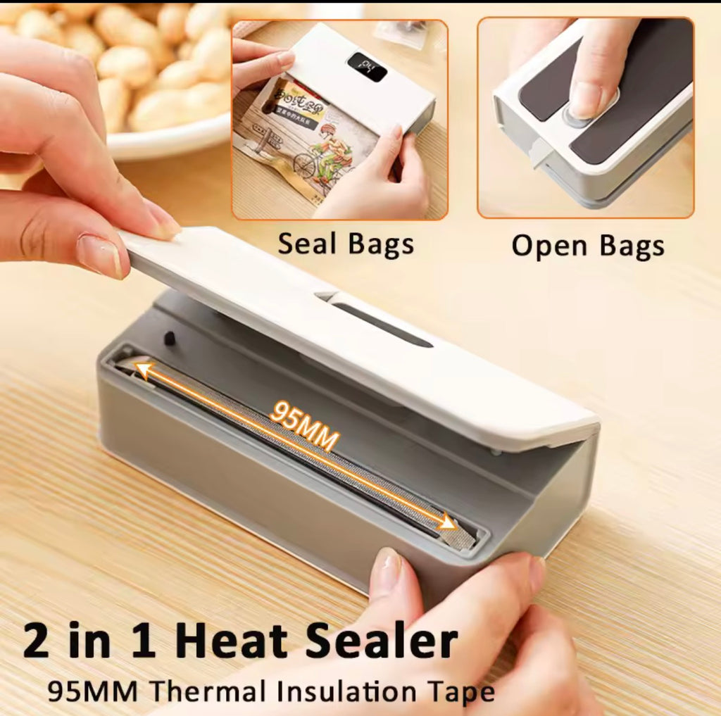 FreshLock™ Mini Heat Bag Sealer | 2-in-1 Portable Food Bag Resealer