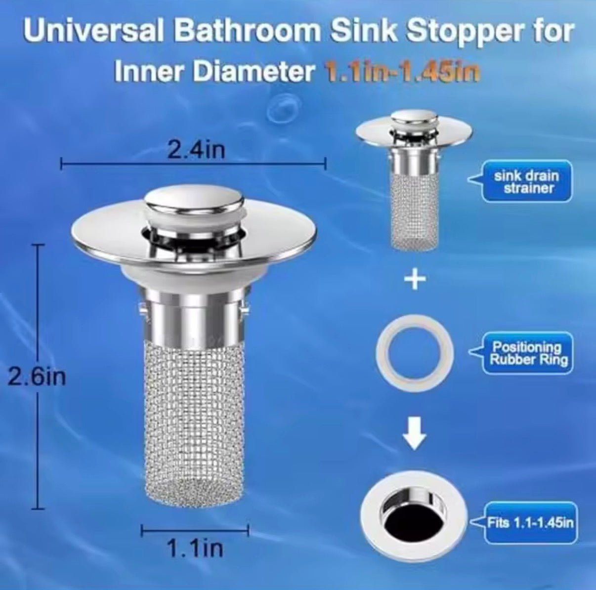 DrainGuard™ Pop-Up Sink Filter & Hair Catcher