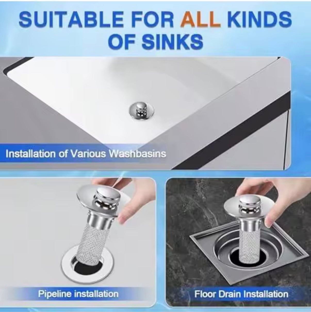 DrainGuard™ Pop-Up Sink Filter & Hair Catcher